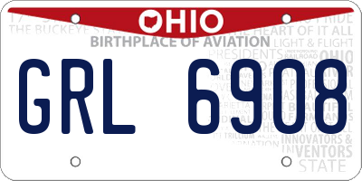 OH license plate GRL6908