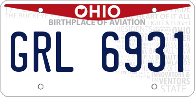 OH license plate GRL6931