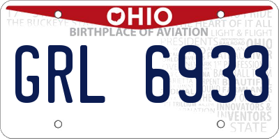 OH license plate GRL6933