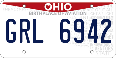 OH license plate GRL6942