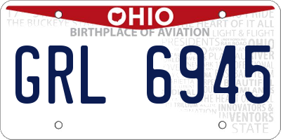 OH license plate GRL6945