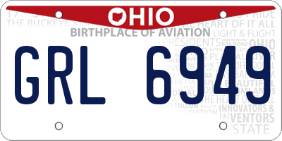 OH license plate GRL6949