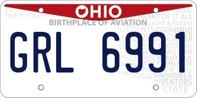 OH license plate GRL6991
