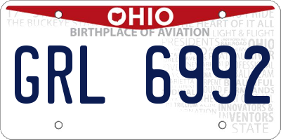 OH license plate GRL6992