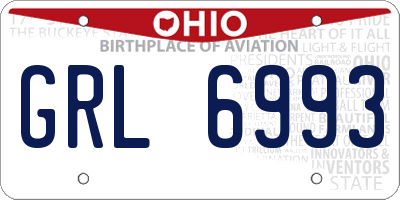 OH license plate GRL6993