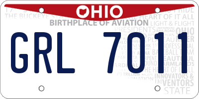 OH license plate GRL7011