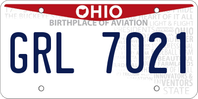 OH license plate GRL7021