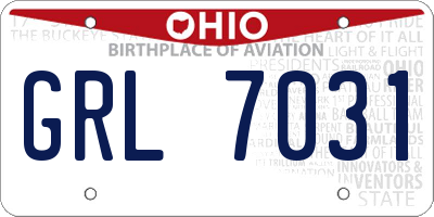 OH license plate GRL7031