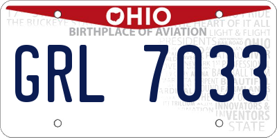 OH license plate GRL7033
