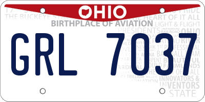 OH license plate GRL7037