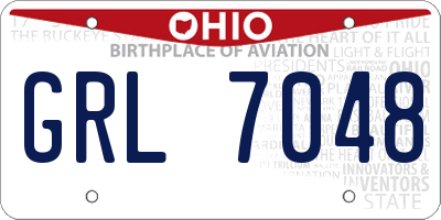 OH license plate GRL7048