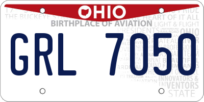OH license plate GRL7050