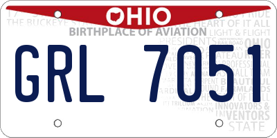OH license plate GRL7051