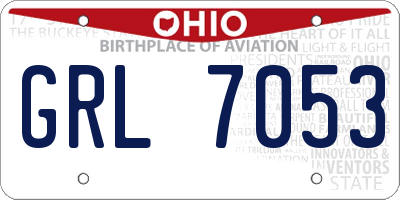 OH license plate GRL7053