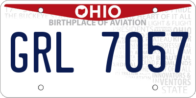 OH license plate GRL7057