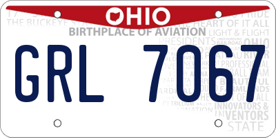 OH license plate GRL7067