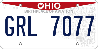 OH license plate GRL7077