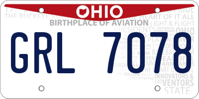OH license plate GRL7078