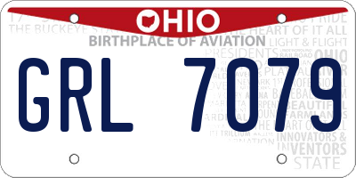 OH license plate GRL7079