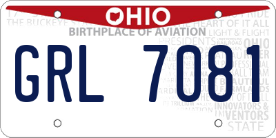 OH license plate GRL7081