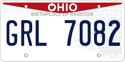 OH license plate GRL7082