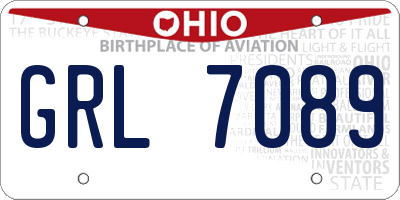 OH license plate GRL7089