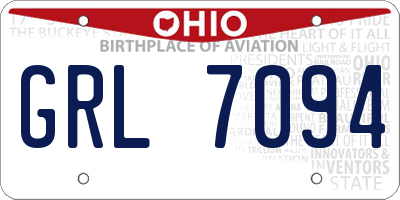 OH license plate GRL7094
