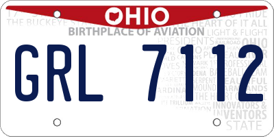 OH license plate GRL7112