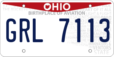 OH license plate GRL7113
