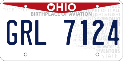 OH license plate GRL7124