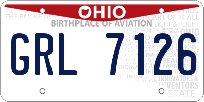 OH license plate GRL7126