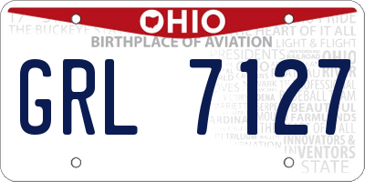 OH license plate GRL7127