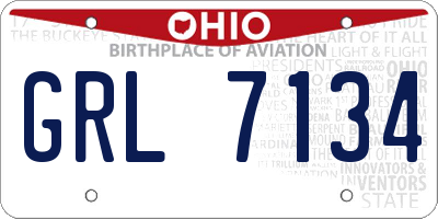 OH license plate GRL7134