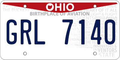 OH license plate GRL7140