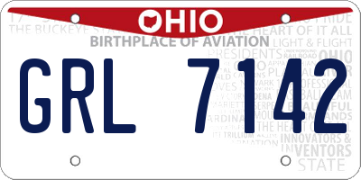 OH license plate GRL7142