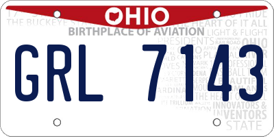OH license plate GRL7143
