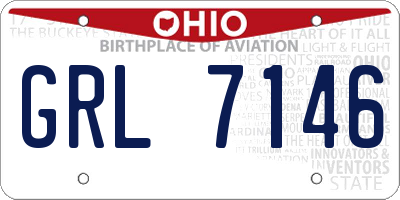 OH license plate GRL7146