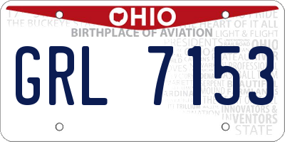 OH license plate GRL7153