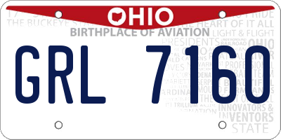 OH license plate GRL7160