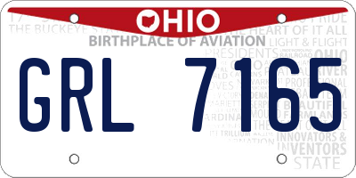 OH license plate GRL7165