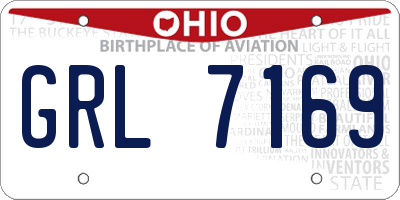 OH license plate GRL7169