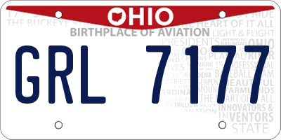OH license plate GRL7177