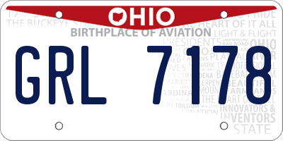 OH license plate GRL7178