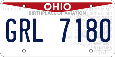 OH license plate GRL7180
