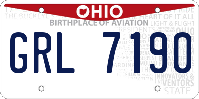 OH license plate GRL7190