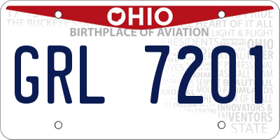 OH license plate GRL7201