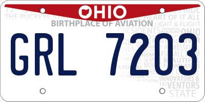 OH license plate GRL7203
