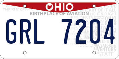 OH license plate GRL7204