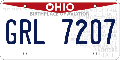 OH license plate GRL7207