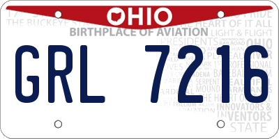 OH license plate GRL7216